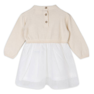 Floral Embroidered Sweater Knit Tutu Baby Dress (Organic)