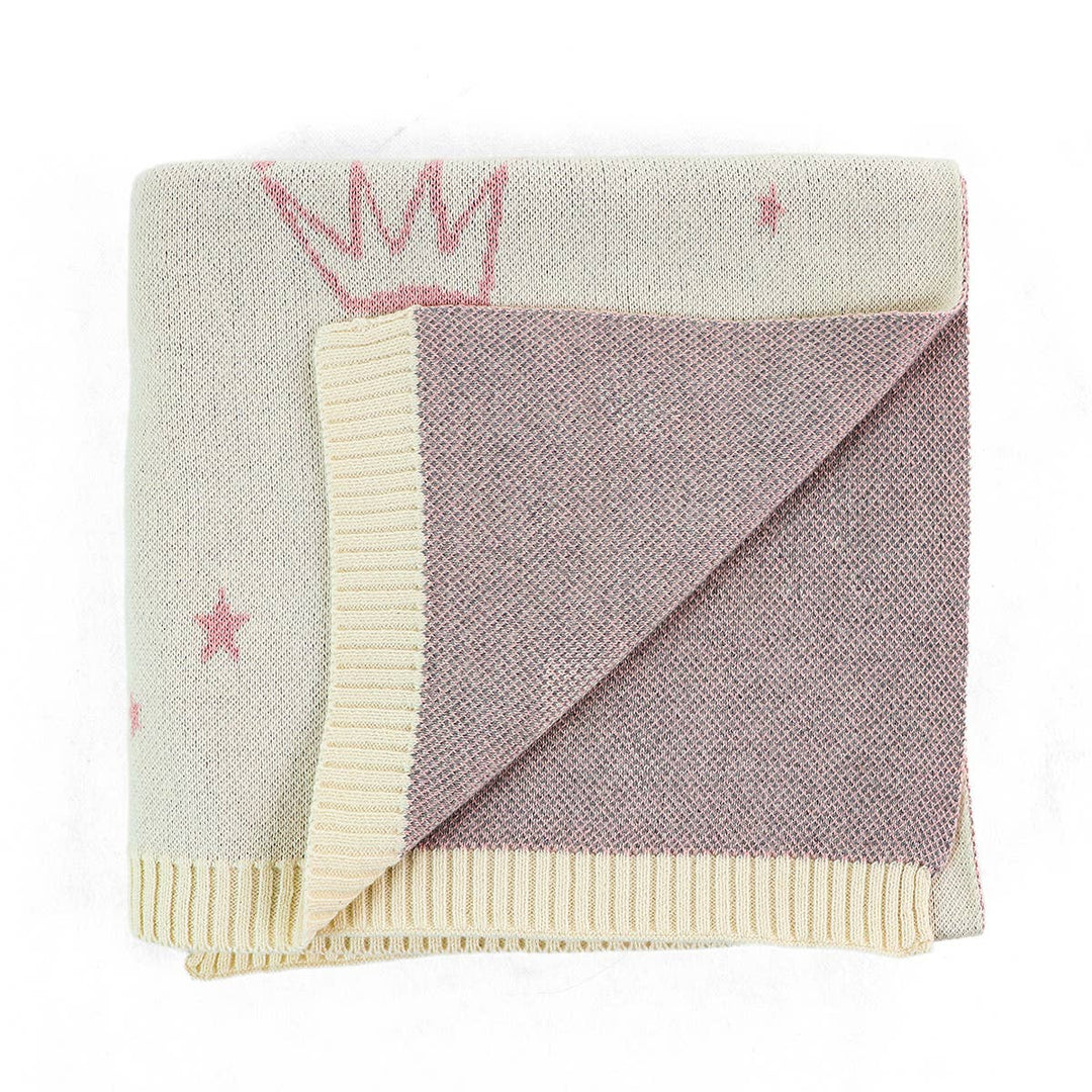 Organic Knit Baby Blanket - Sparkle Crown