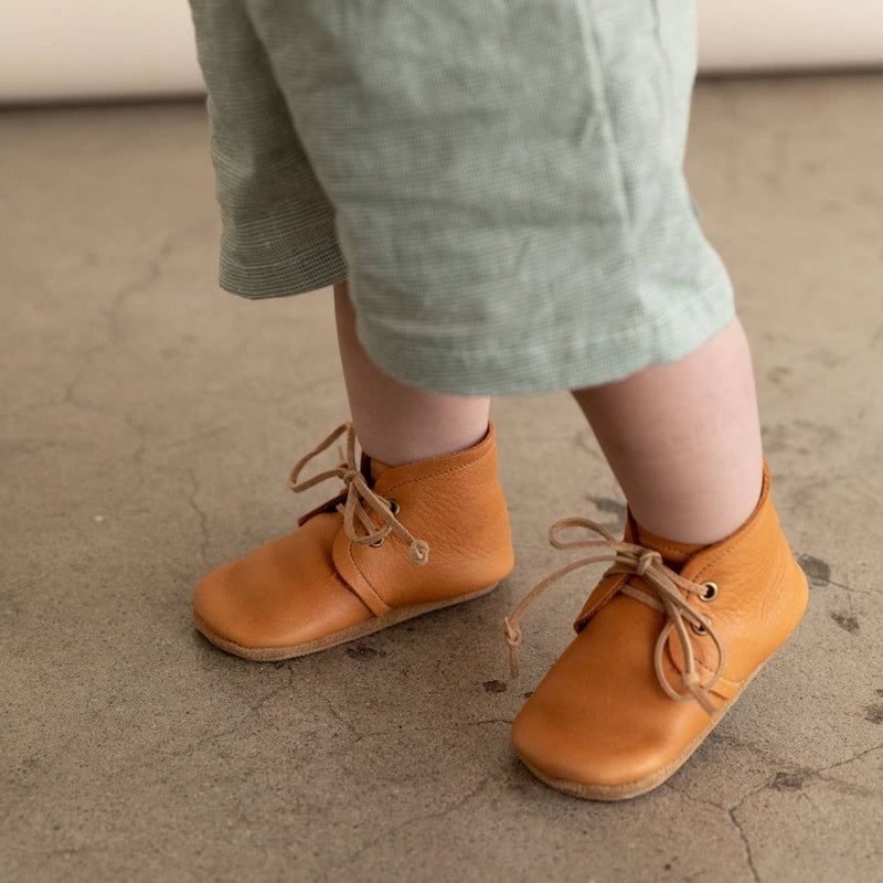 Baby Leather Boots in Clay