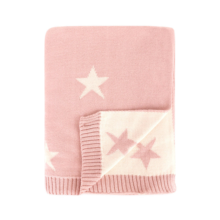 Stars Reversible Knit Baby Blanket
