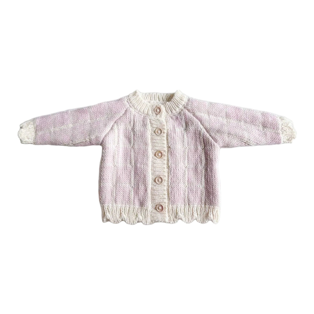 Pink and Cream Checkered Sweater