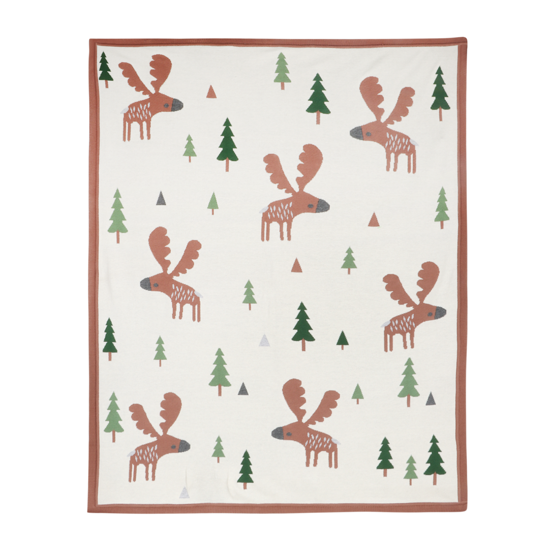 Organic Knit Baby Blanket - Wild Moose