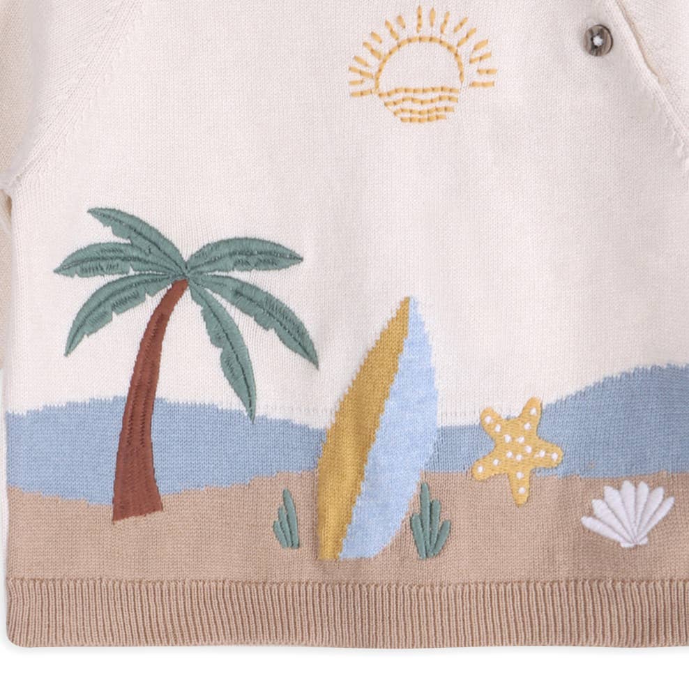 Surf Embroidered Knit Pullover