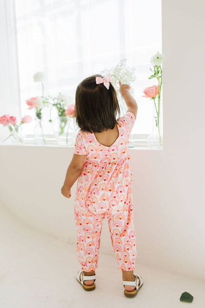 Rosie Romper in Rainbow Heart