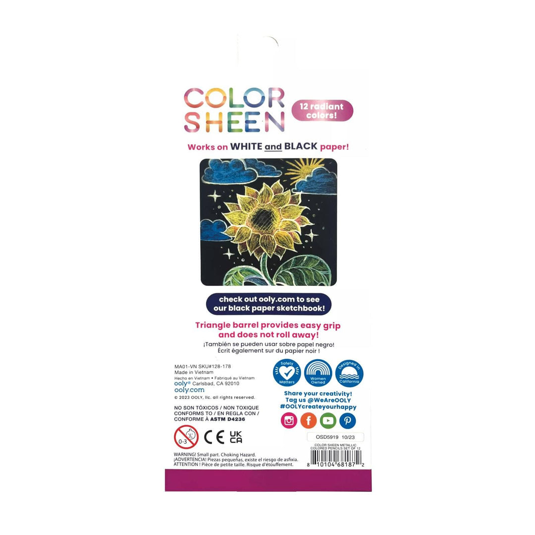 OOLY - Color Sheen: Metallic Colored Pencils (Set of 12)