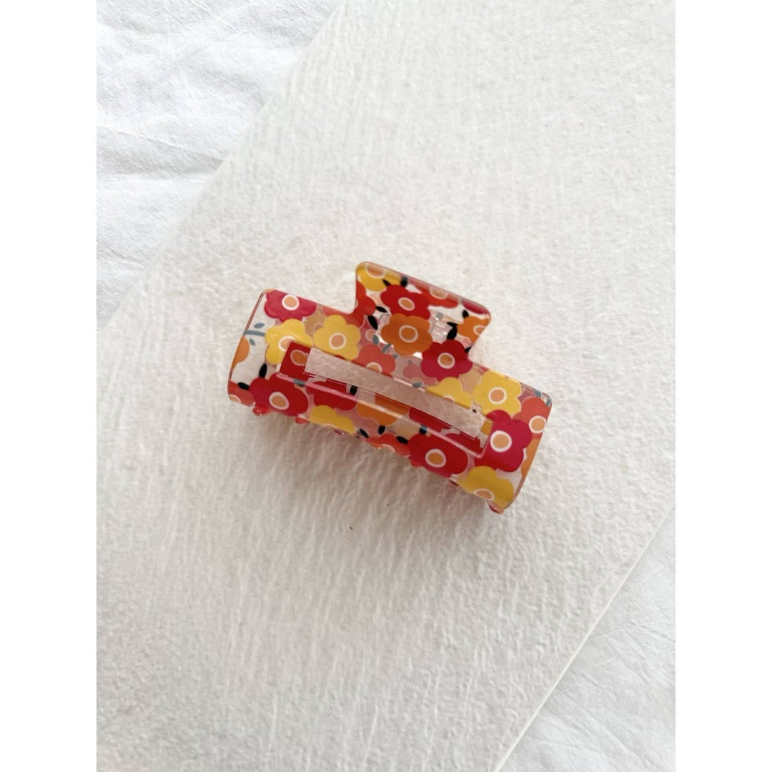 Clear Floral Claw Clip