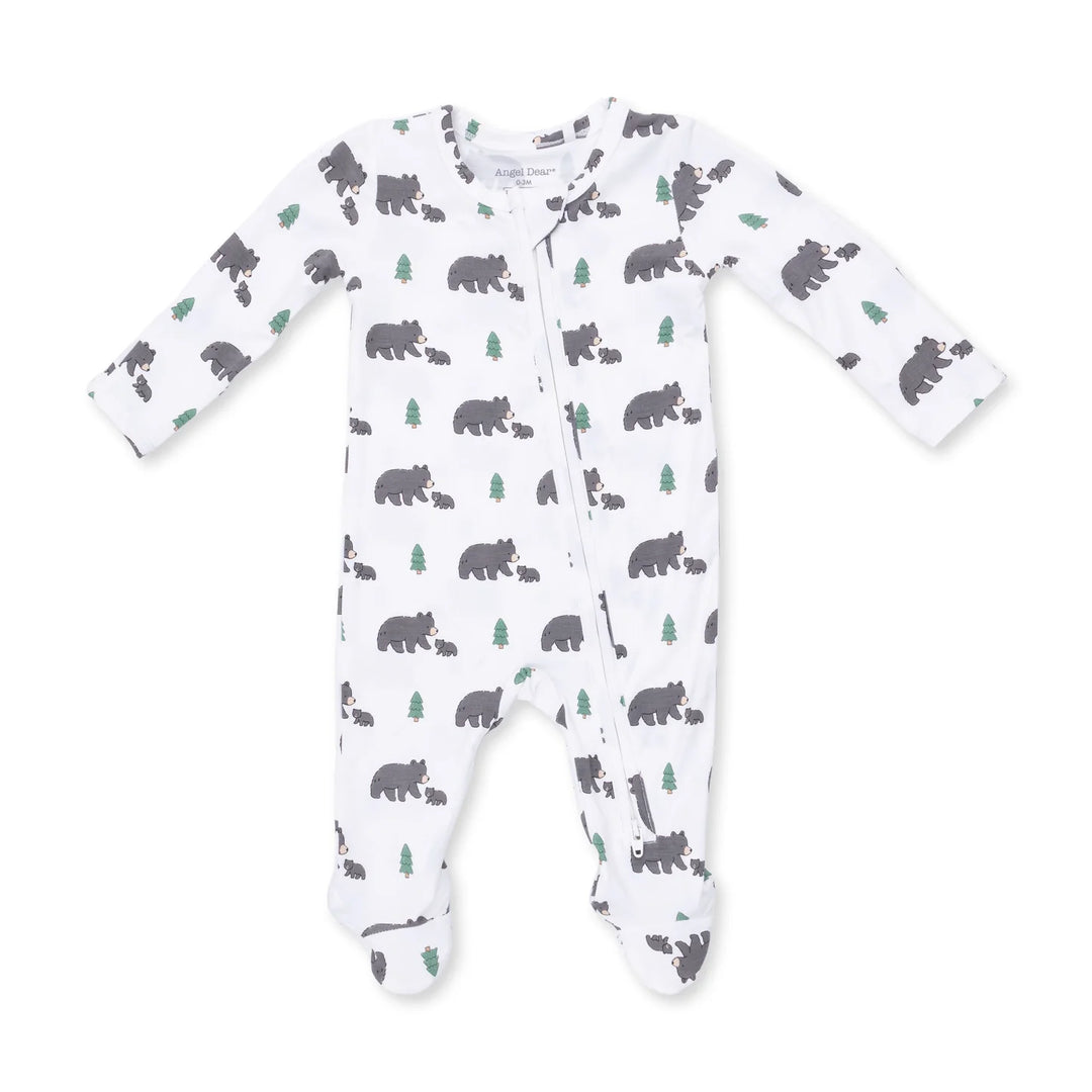 2-Way Zipper Footie - Black Bears