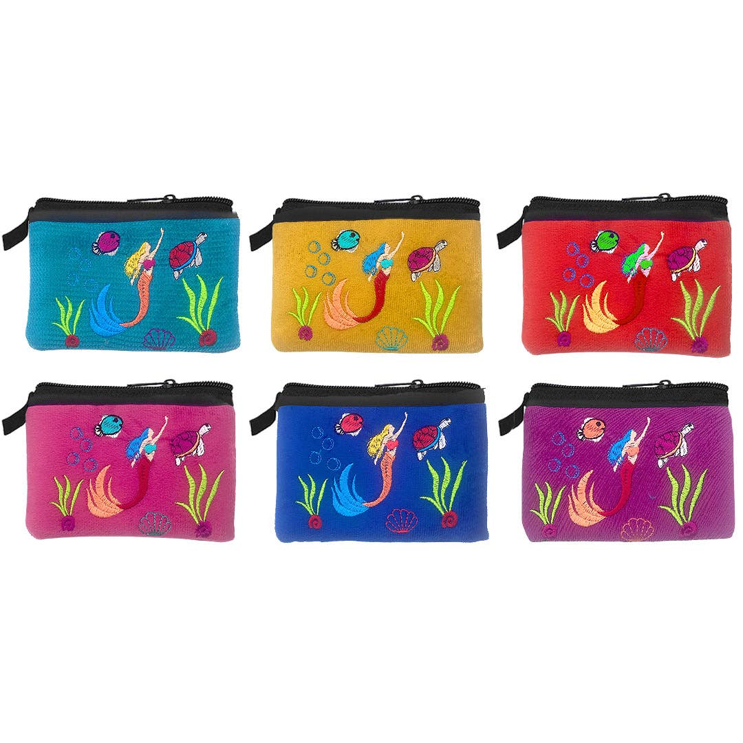Embroidered Mermaid Coin Purse