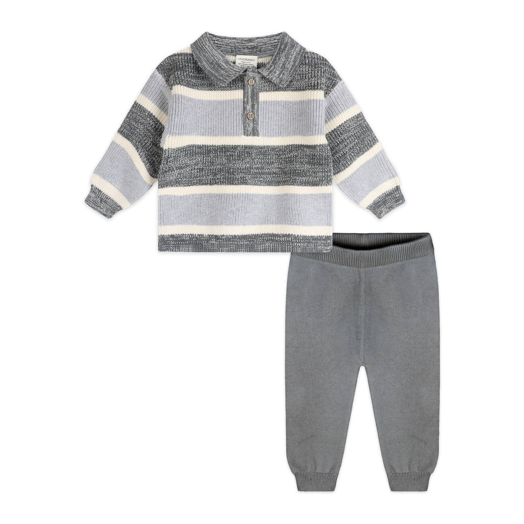 Rugby Stripe Polo Knit Set