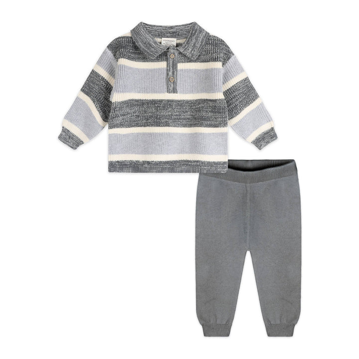 Rugby Stripe Polo Knit Set