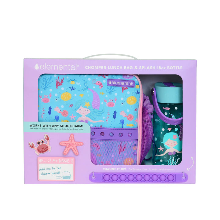 Insulated Lunch Bag+Bottle - Mermaid