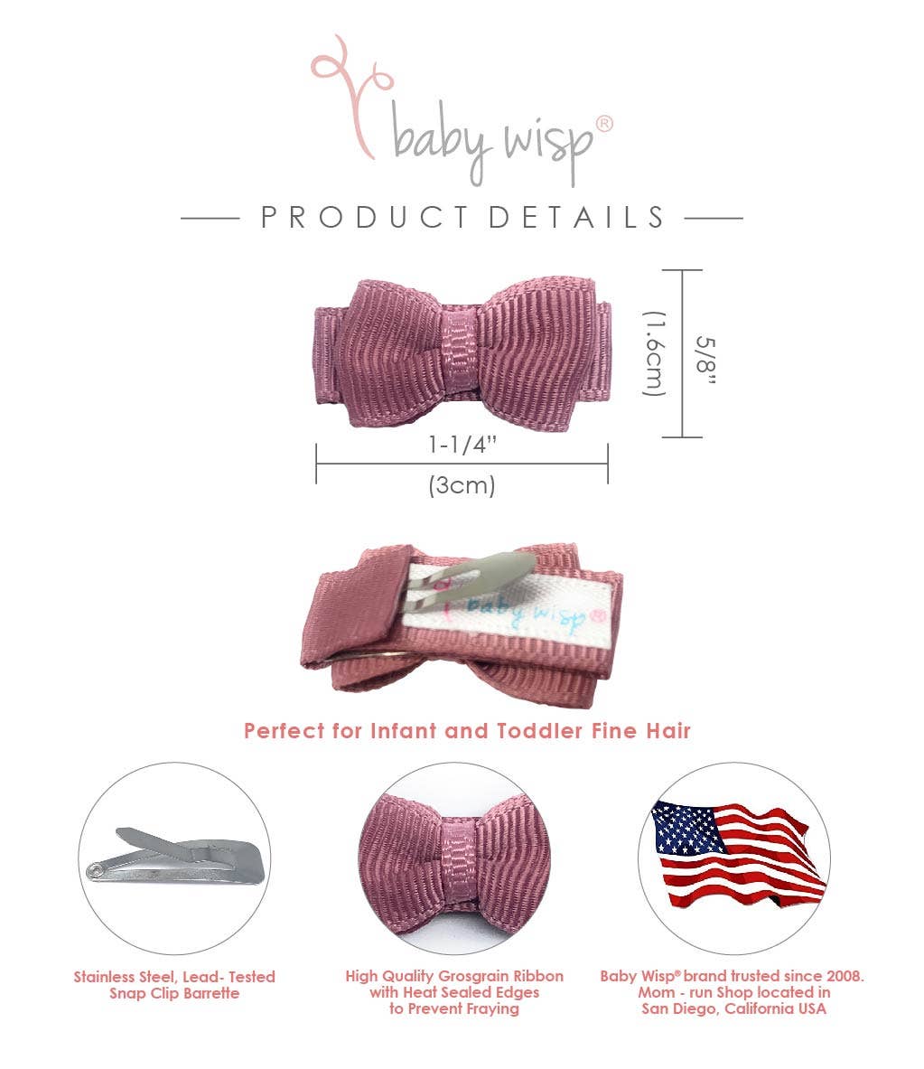 Tiny Tuxedo Bows on Snap Clips - Purple Tulips