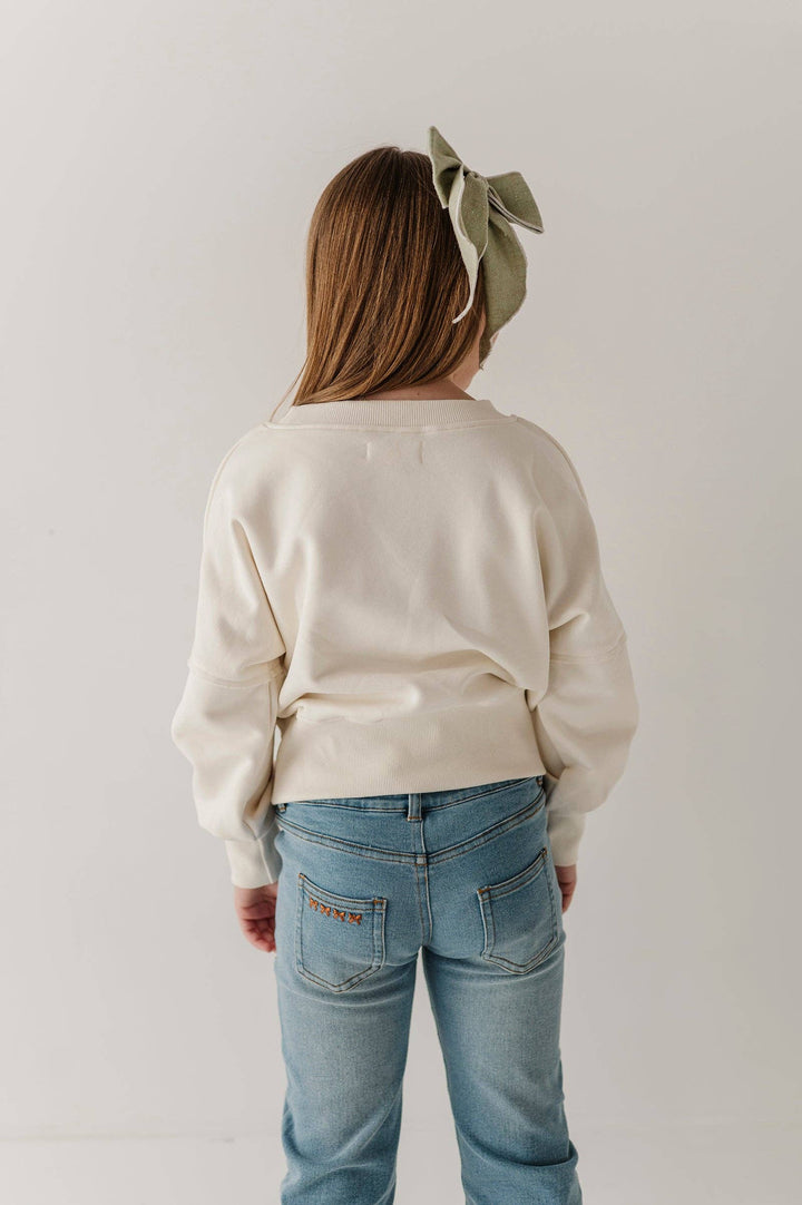 Drop Shoulder Blouson Sweatshirt - Floral Garden