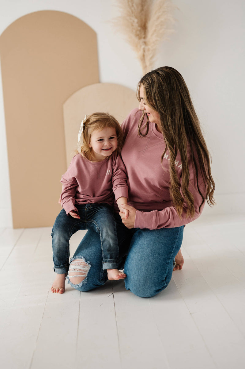 Mauve Drop-Shoulder Pullover