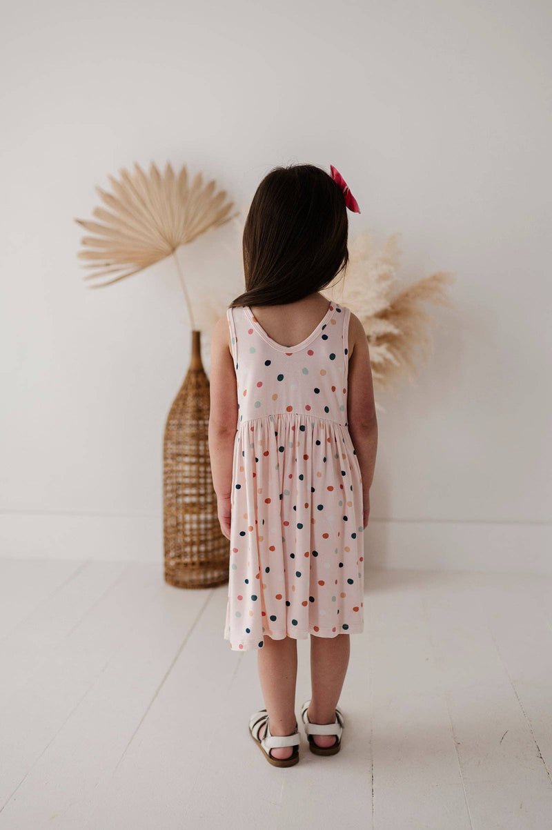 Henley Tank Dress: Summer Polka Dots