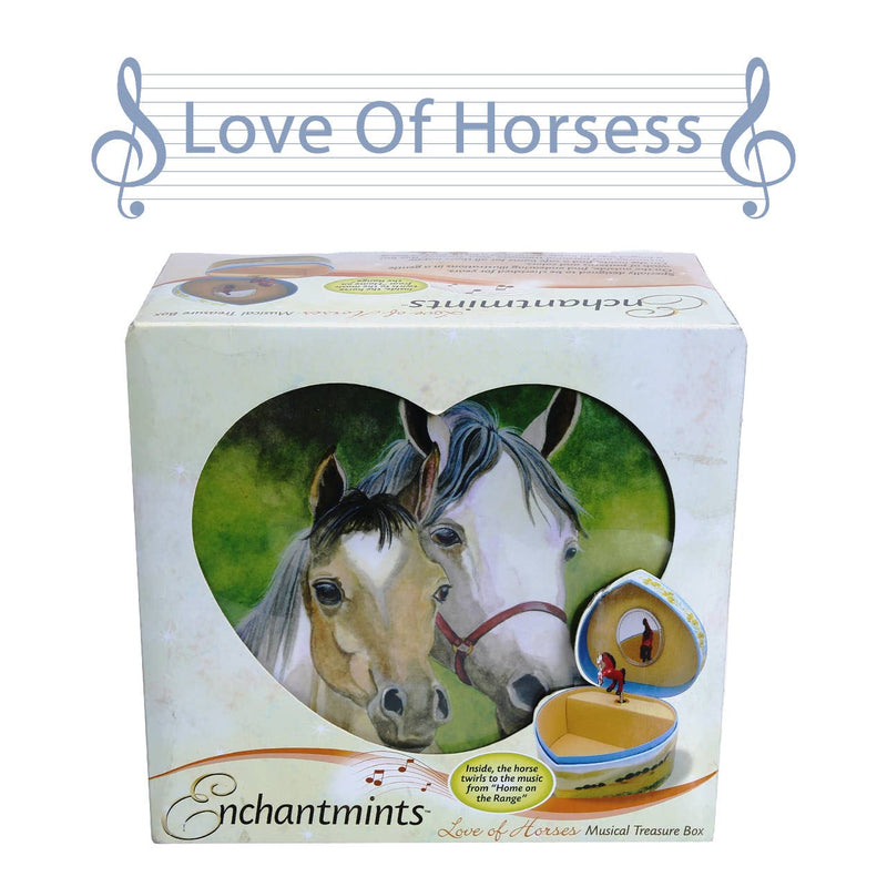 Love Of Horses Heart-Shaped Musical Jewelry Box