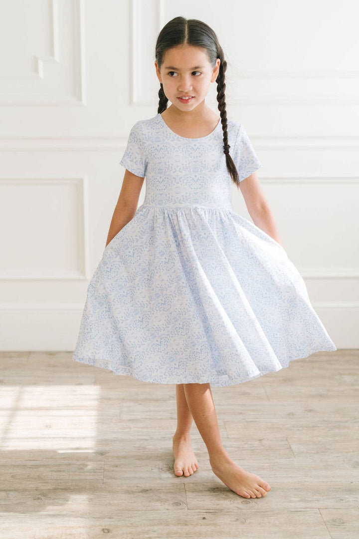 Classic Twirl Dress - Blue Bunnies