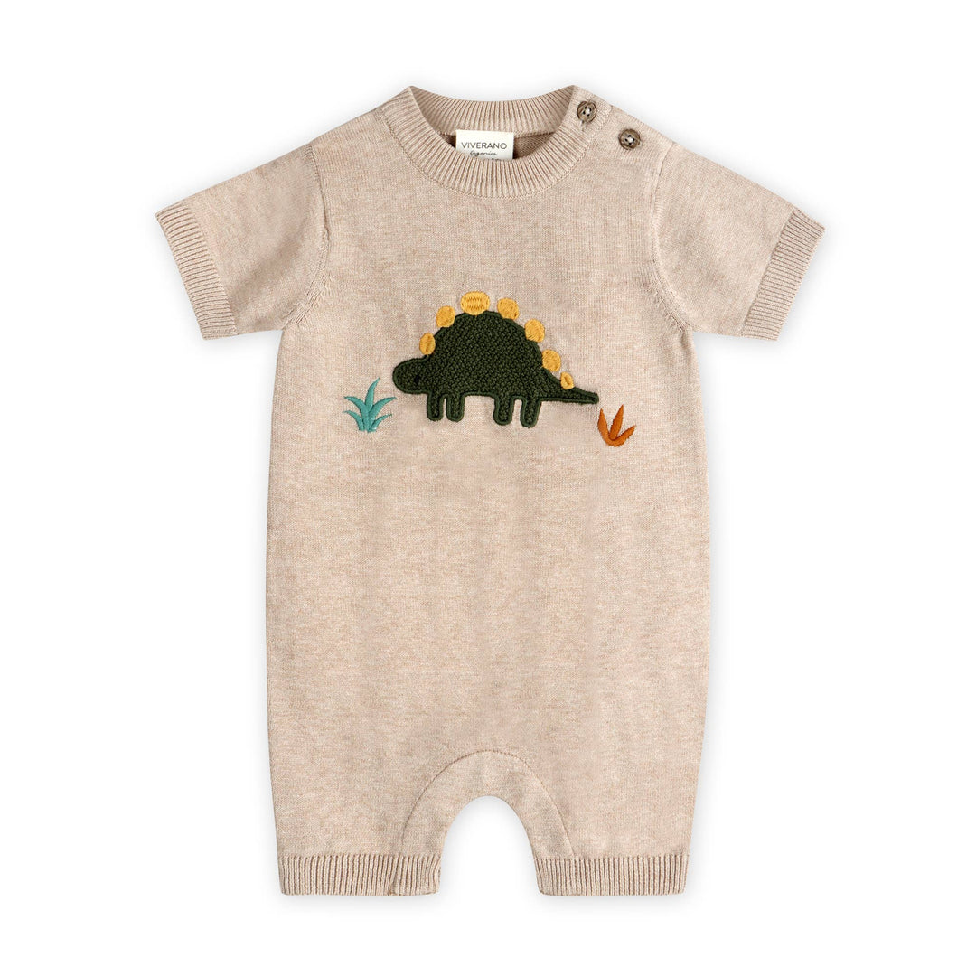 Dino Applique Baby Knit Romper