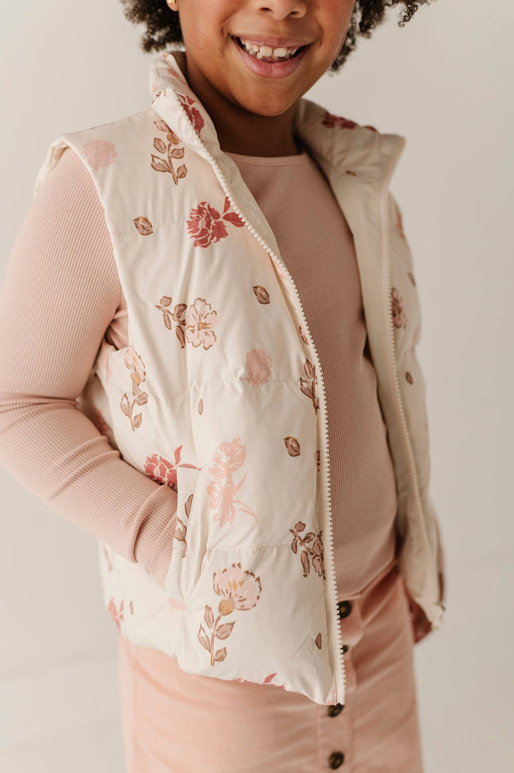 Boho Puffer Vest - Yara Floral