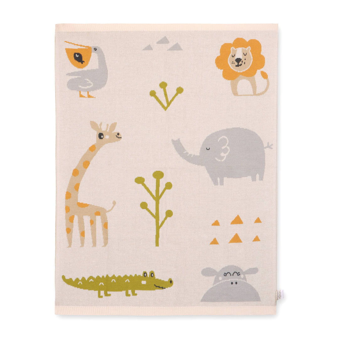 Jacquard Knit Blanket - Jungle Friends