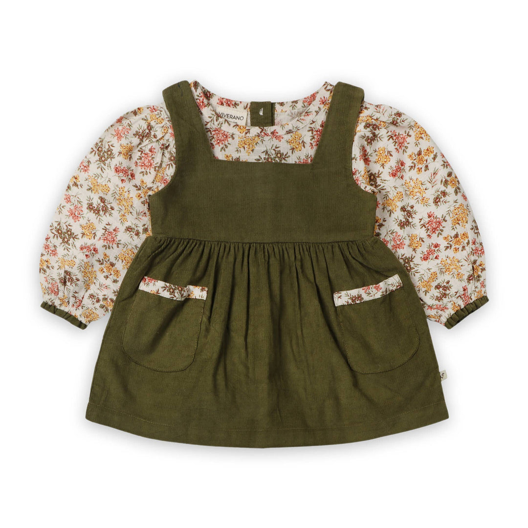 Lilith Floral Pinafore Dress & Bloomer