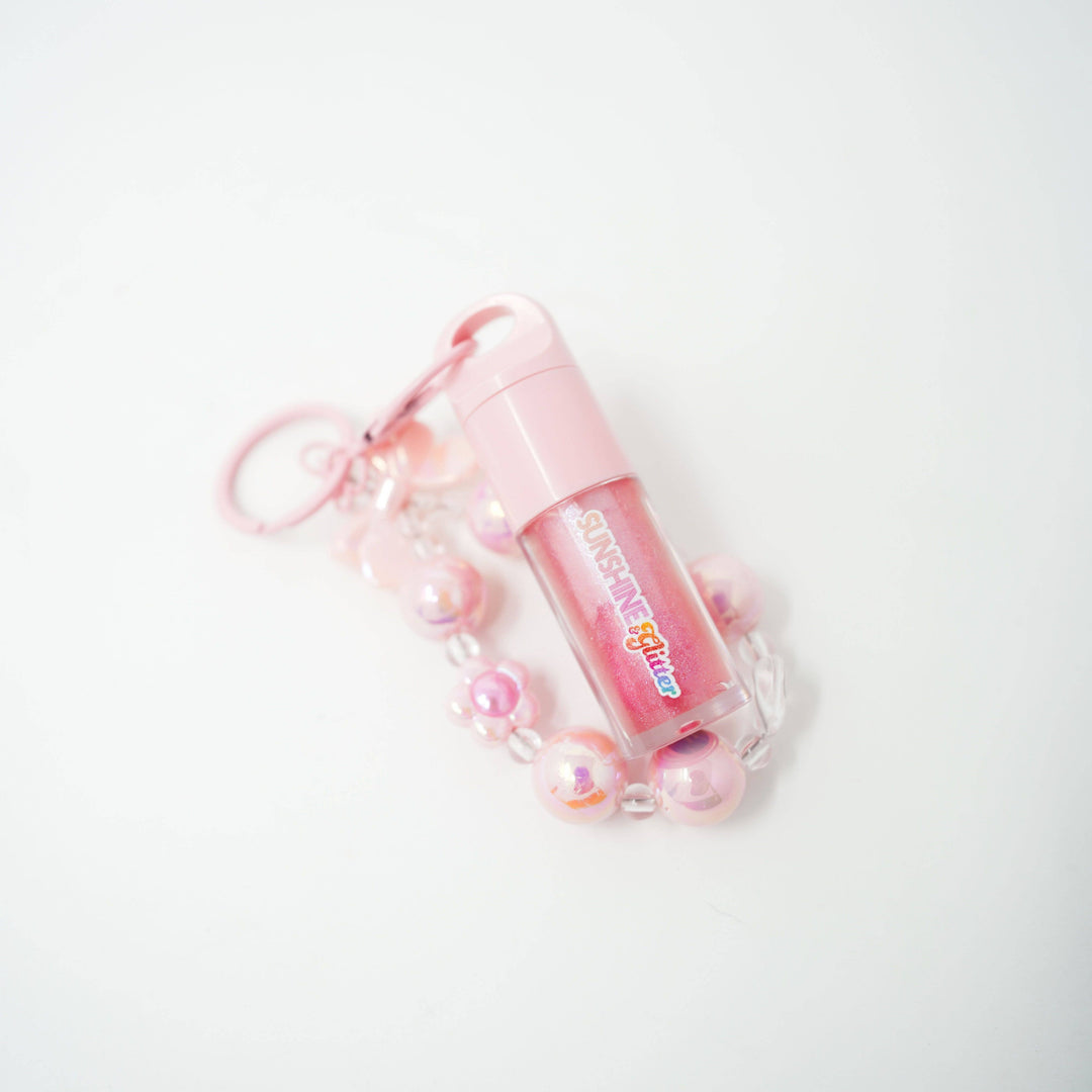 Glitter Lip Gloss Bag Charm - Pink