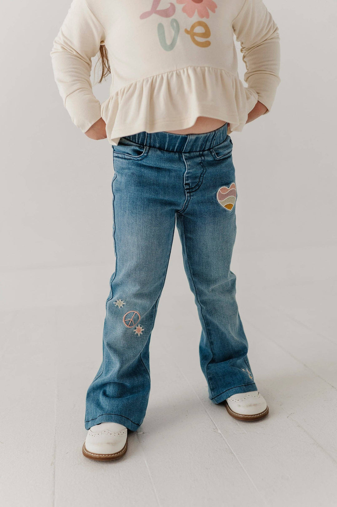 Girl's Flare Denim Jeans - Mid Blue