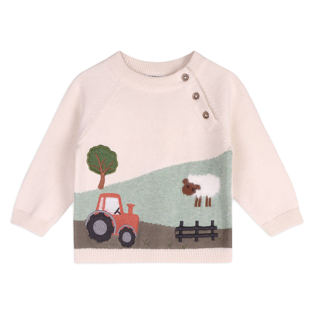 Jacquard Knit Pullover - Farm Sheep