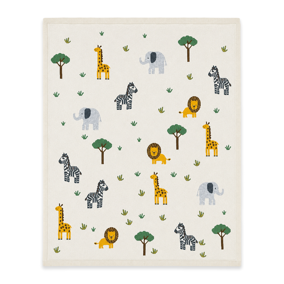 Jungle Pals - Organic Knit Baby Blanket