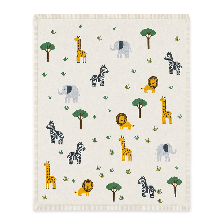 Jungle Pals - Organic Knit Baby Blanket