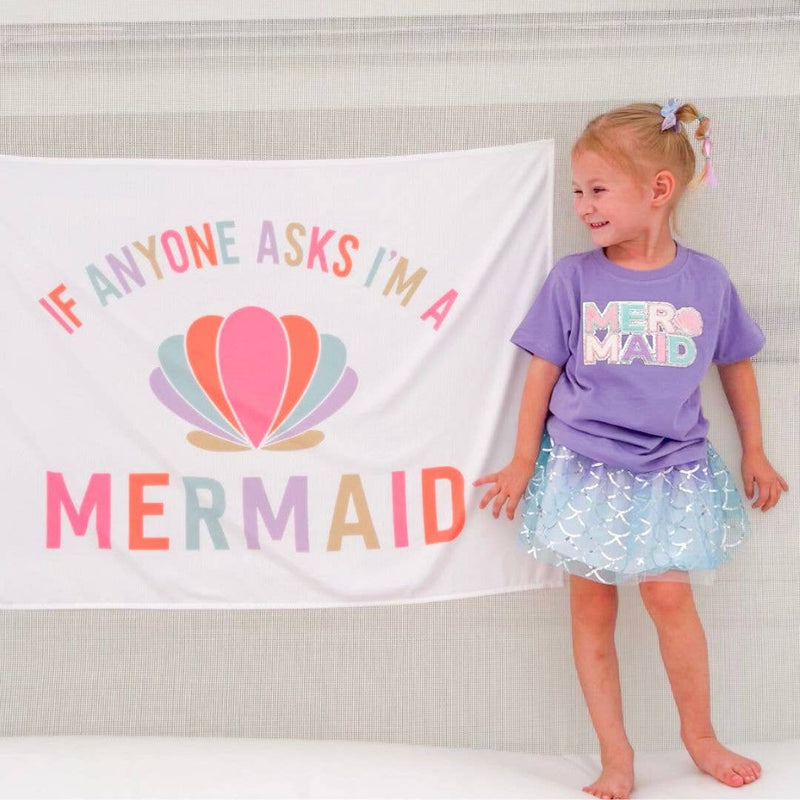 Mermaid Patch Short Sleeve T-Shirt - Kids Summer Tee