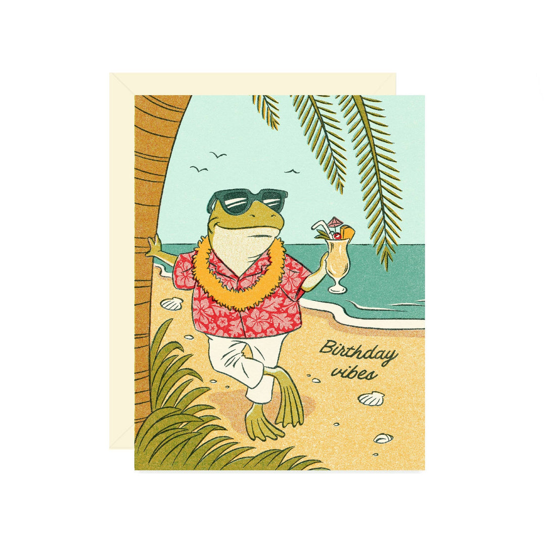 Beach Frog Birthday Card