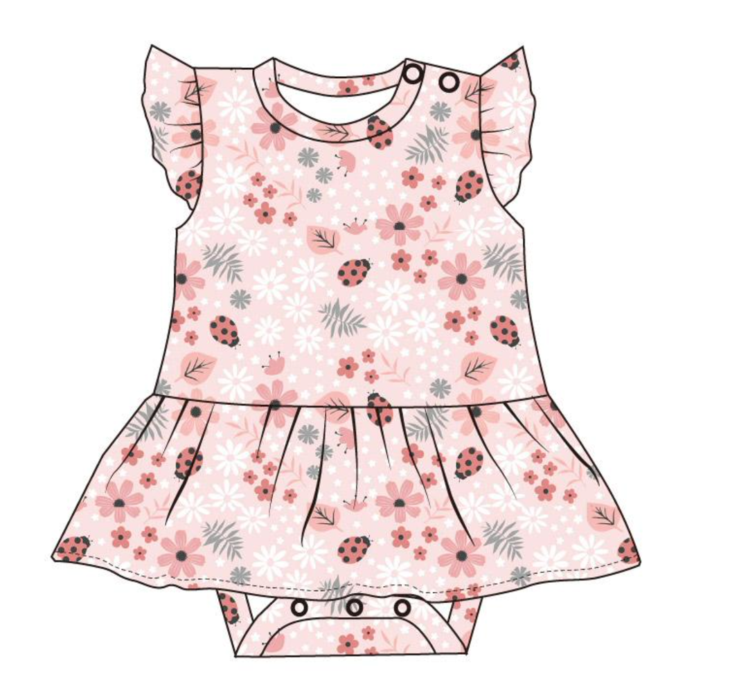 Bamboo Skirted Bodysuit - Garden