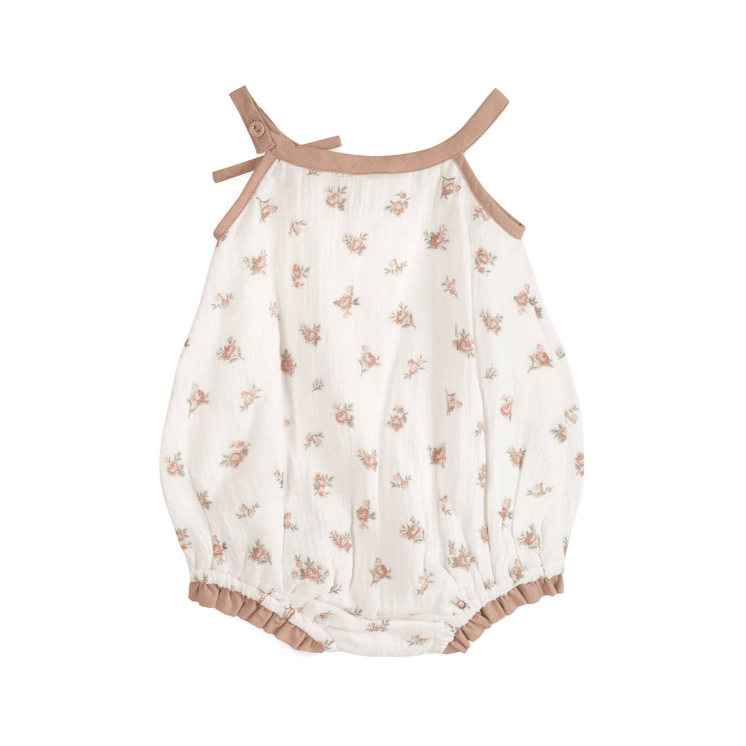 Tea Rose Floral Romper + Headband