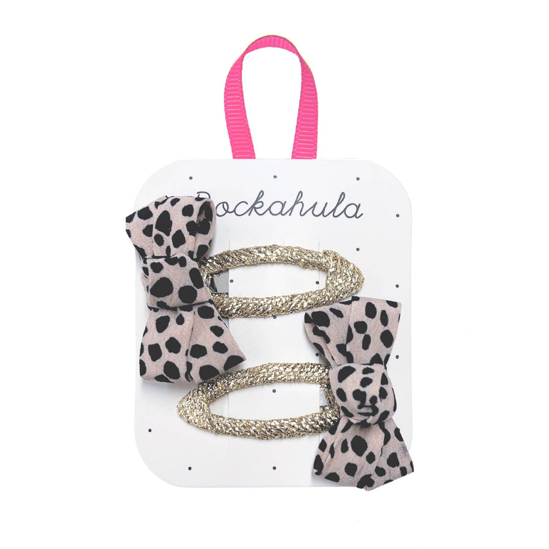 Leopard Love Bow Hair Clips