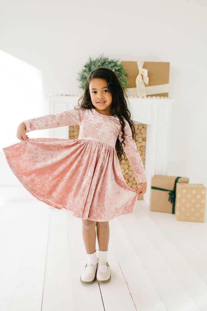 Gwendolyn Dress - Crushed Blush Velvet