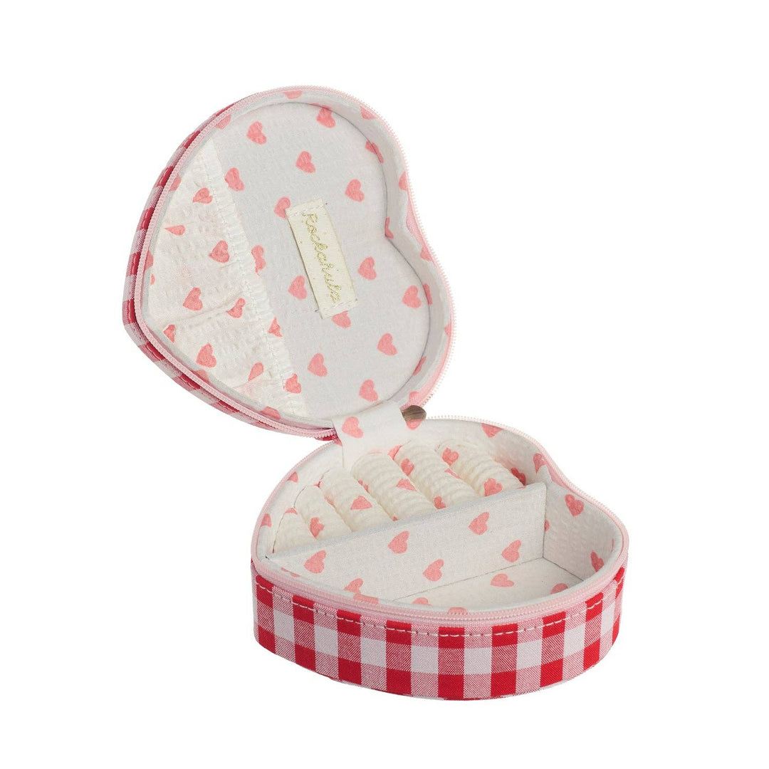 Gingham Love Heart Jewellery Box