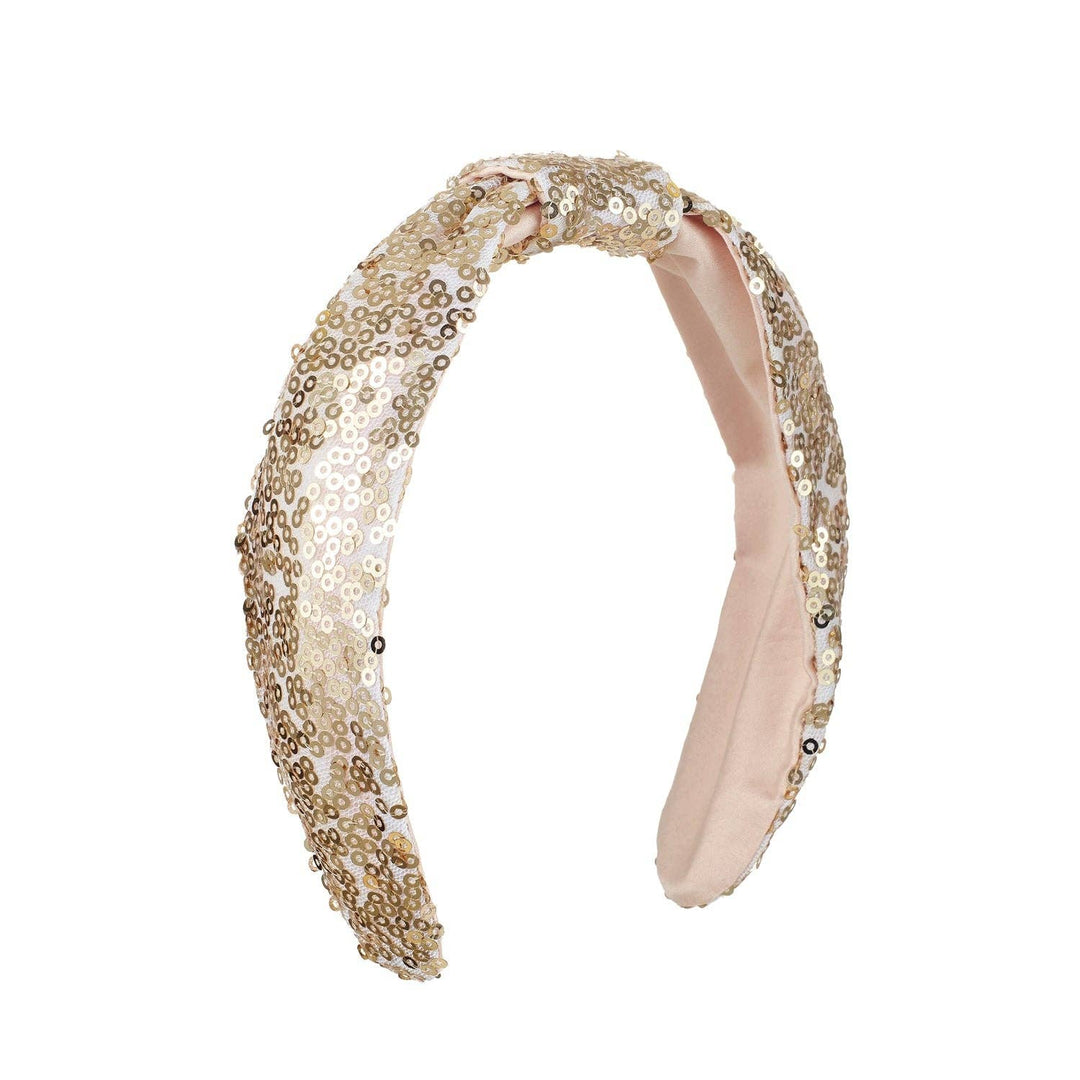 Gold Sequin Knotted Headband