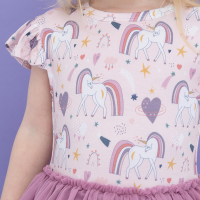 Baby Tutu Twirl Bodysuit - Rainbow Unicorn Summer