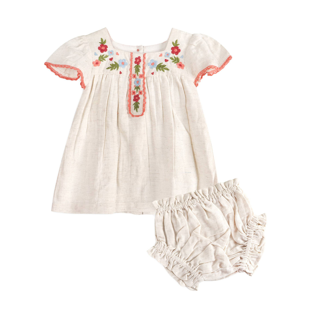 Gabi Embroidered Dress + Bloomer