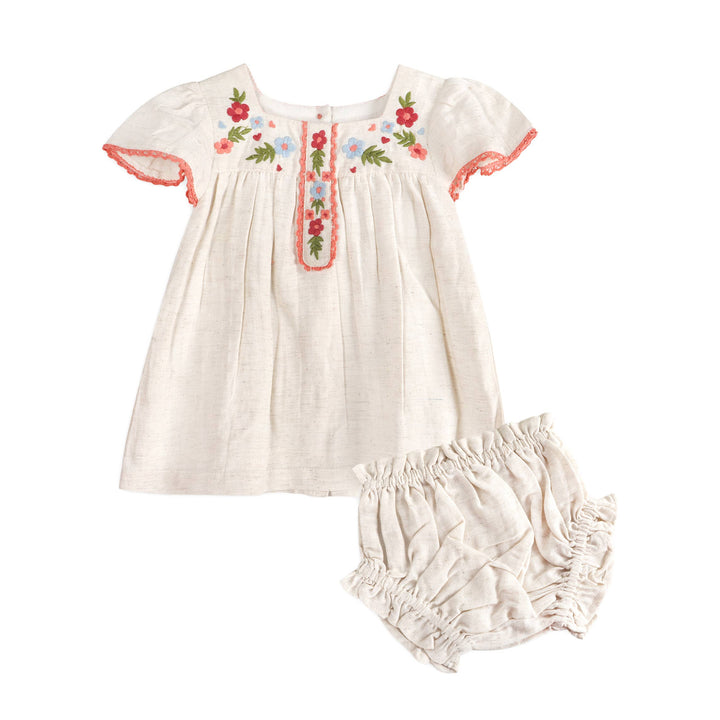 Gabi Embroidered Dress + Bloomer