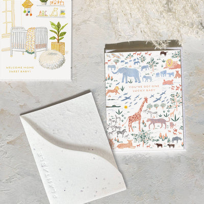 Seedlings - Lucky Baby Sprout - Baby Mini Greeting Card (2.5" x 3.5")