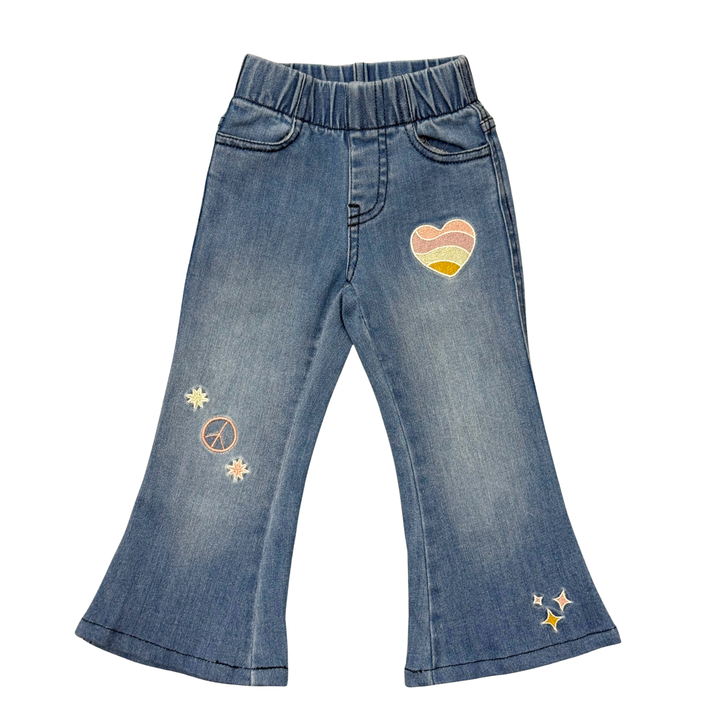 Girl's Flare Denim Jeans - Mid Blue