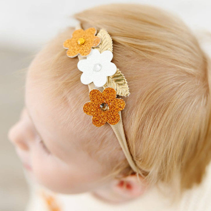 Fall Floral Glitter Baby Headband