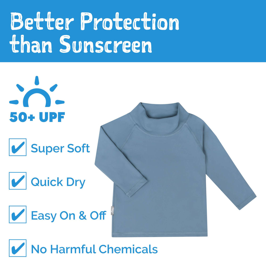 Long Sleeve Swim Shirt - Blue Gray