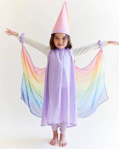 Silk Fairy Dress - Lavender/Rainbow