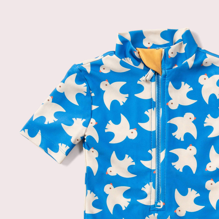 Short Sleeve Swimsuit - Diving and Splashing