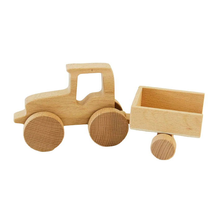 Wooden Tractor with Wagon