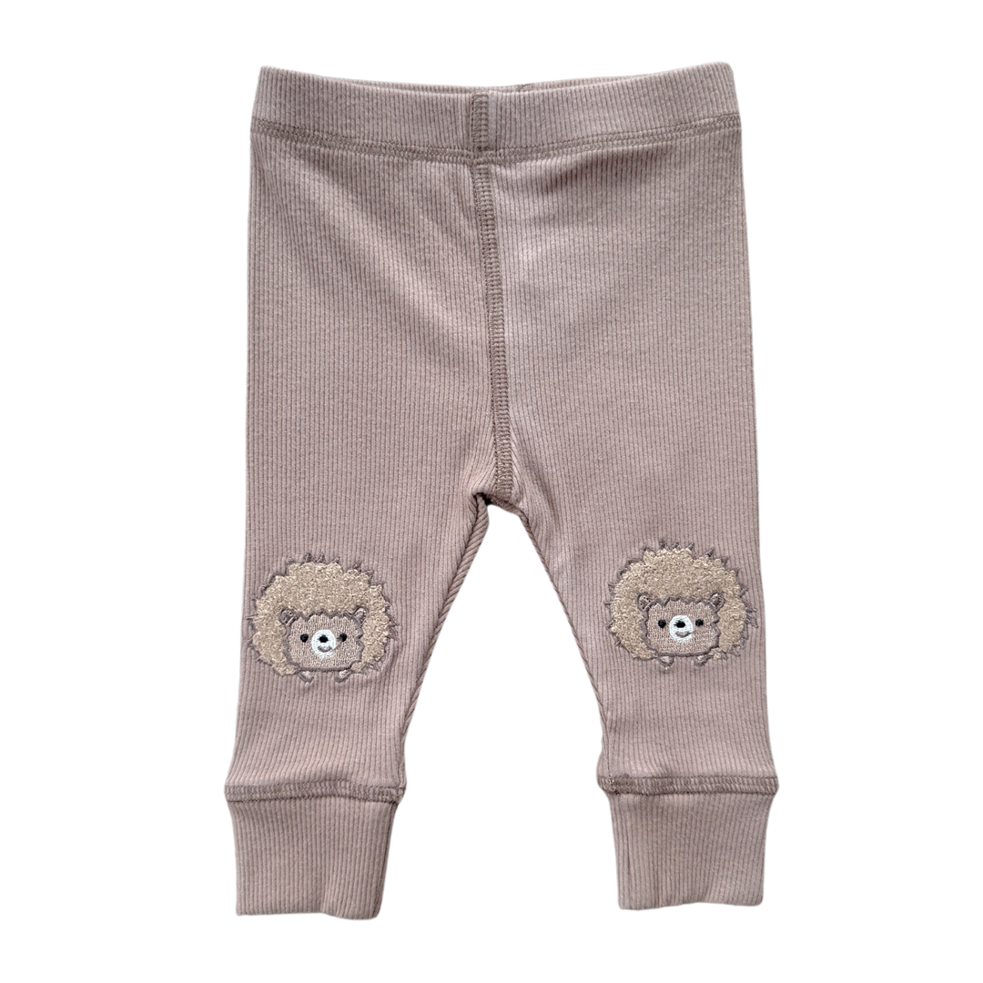 Hedgehog Patch Ribbed Leggings
