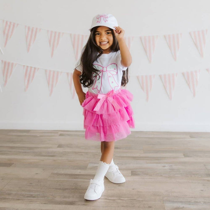 Raspberry Bow Tiered Tutu